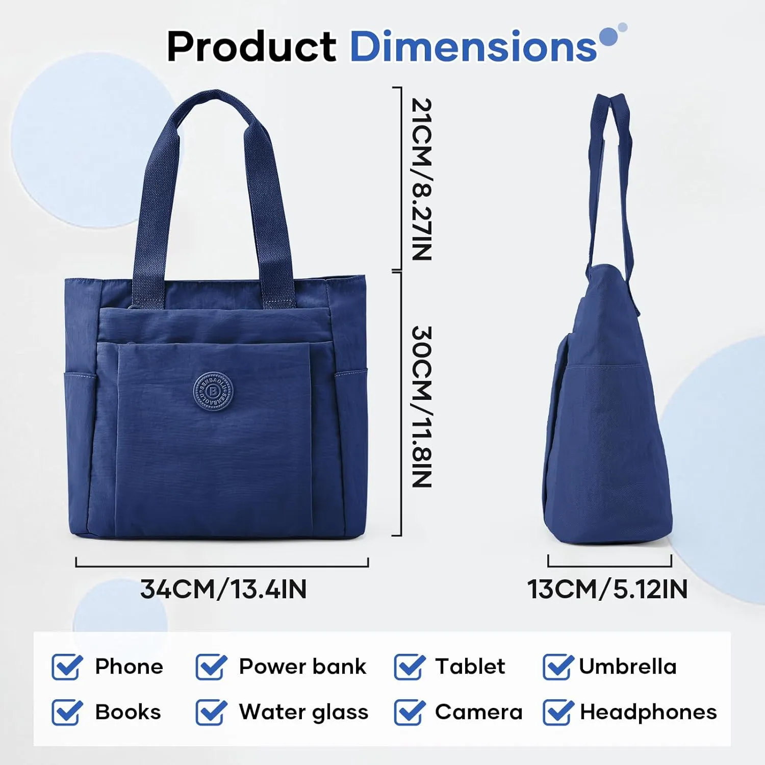 Work Tote Bag for Women, Travel Shoulder Bag Large Purse Nurse Tote Bag with Zipper for School, College, Gym