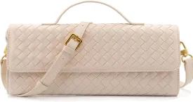 Woven Evening Clutch Purses Shoulder Handbag Crossbody Bags with Adjustable Shoulder Strap Trendy Handmade