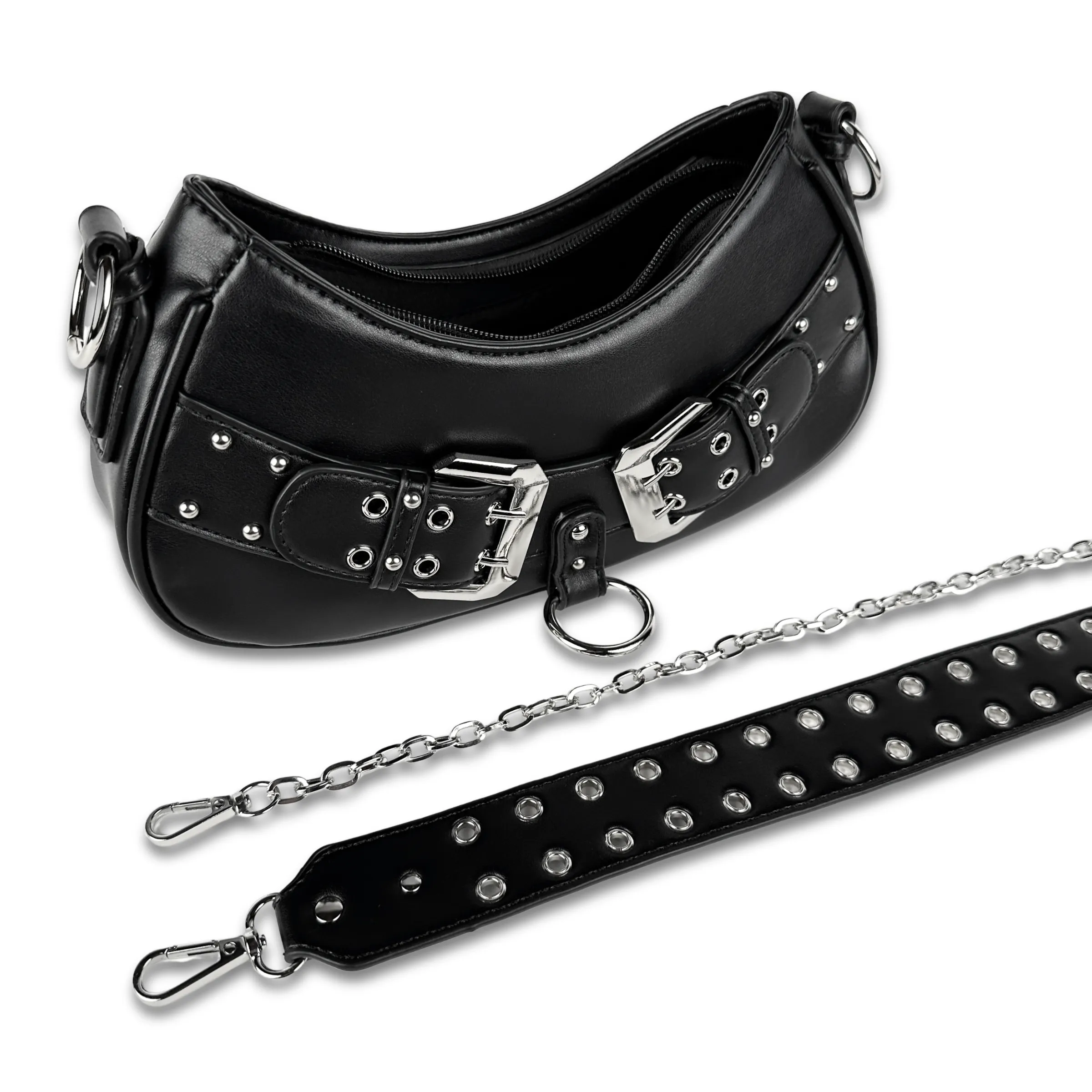Y2k Convertible Double Belt Shoulder Bag Wicked Misfit